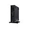Schwarzer Mini-PC mit ASUS-Logo. Aufrecht stehend, mit USB-Anschlüssen, Kopfhöreranschluss und Lüftungsschlitzen. Auf einer Halterung.