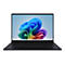 Schwarzer Laptop, Display zeigt bunte, abstrakte Form. ASUS ProArt steht unterhalb des Bildschirms. Unten Tastenfeld.