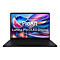 Schwarzer Laptop, Display zeigt bunte, abstrakte Kunst und den Text 'ProArt Lumina Pro OLED Display'.