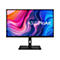 Ein schwarzer ASUS ProArt Monitor vor weißem Hintergrund. Der Bildschirm zeigt ein abstraktes Farbdesign mit ASUS ProArt Schriftzug. Am unteren Rand ist das ASUS Logo sichtbar.
