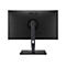 Rückseite eines schwarzen ASUS ProArt Monitors auf einem Standfuß mit Kabeldurchlass vor weißem Hintergrund.