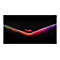 Nahaufnahme eines Laptops mit RGB-Beleuchtung an der Kante und dem ROG-Logo.