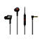 Schwarze In-Ear-Kopfhörer mit rotem Akzent, ROG-Logo und Bedienelementen.