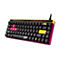 Kompakte Gaming-Tastatur mit schwarz-gelb-rosa Design und ZywOo-Branding vor weißem Hintergrund.