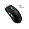 Souris de jeu noire avec éclairage bleu, deux boutons turquoise et le logo Red Dot Winner 2023.
