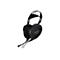 Schwarzes ROG Gaming-Headset mit offenem Design, Bügelmikrofon und beleuchtetem Logo auf der Ohrmuschel.