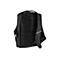 Rückseite eines schwarzen Gaming-Rucksacks mit atmungsaktivem Netzpolster und verstellbarem Schultergurt.