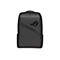 Schwarzer ROG Gaming-Rucksack mit Republic of Gamers Logo auf glatter Vorderseite vor weißem Hintergrund.