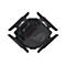 Schwarzer Router mit acht Antennen, ROG-Logo und LED-Anzeigen, Detailansicht.
