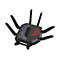 Schwarzer Gaming-Router mit acht Antennen, leuchtendem ROG-Logo und futuristischem Design.