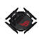 Schwarzer Asus ROG Gaming-Router mit vier abstehenden Antennen und rotem, leuchtendem ROG-Logo auf der Oberseite.