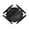 Schwarzer Asus ROG Gaming-Router von oben mit vier Antennen, markanten Designelementen und leuchtendem Logo-Muster.