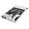 Geöffneter Server mit freiliegender Hardware, Prozessoren, blauen RAM-Steckplätzen und Lüftern vor weißem Hintergrund.