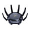 Schwarzer Router, oben betrachtet, mit sechs Antennen. Der Schriftzug ASUS ist golden.