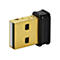 Goldener USB-Stecker mit schwarzer Griffkappe auf weißem Hintergrund.