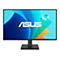 Ein schwarzer ASUS-Monitor, mit dem ASUS-Logo auf dem Bildschirm. Der Hintergrund zeigt abstrakte Farben und Formen.
