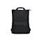 Schwarzer Asus-Rucksack mit minimalistischem Design, Tragegriff oben und Vordertasche vor weißem Hintergrund.