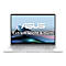 Silberner Laptop, Bildschirm mit ASUS Logo, Text: Extrem leicht & dünn.