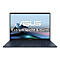 Blaues ASUS Laptop, geöffnet. Auf dem Bildschirm steht "Extrem leicht & dünn".