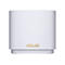 WeiÃŸer Router mit ASUS-Logo. Quadratische Form, abgerundete Ecken und leichtem Sockel.