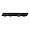 Schwarzes, flaches Gaming-Gehäuse in Trapezform mit USB-Port und roter Power-Leuchtanzeige.