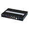 Schwarzer ATEN 4K KVM-over-IP-Switch vor weißem Hintergrund mit zahlreichen Anschlüssen wie DisplayPort und USB.