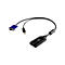 KVM-Adapter mit VGA- und USB-Anschluss sowie Netzwerk-Port in schwarzem Gehäuse vor weißem Hintergrund.