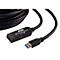 Schwarzes ATEN USB-3.2-Gen1-Typ-A-auf-C-Verlängerungskabel, 20 Meter, aufgerollt mit Anschlusssteckern.
