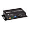 Schwarzer ATEN 4K HDMI Repeater mit Audio-Anschlüssen vor weißem Hintergrund.