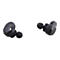 Zwei schwarze Audio-Technica In-Ear-Kopfhörer vor weißem Hintergrund.