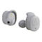 Zwei hellgraue In-Ear-Kopfhörer mit Audio-Technica-Logo vor weißem Hintergrund.