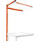 Aufbauportal m. Ausleger, Ansatztisch STANDARD Arbeitstisch/Werkbank UNIVERSAL/PROFI, 1250 mm, rotorange