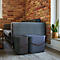 Aufbewahrungsbox ALBULA, mit Deckel, 25 Liter, Bügelgriff, stapelbar, aus recyceltem Kunststoff, B 400 x T 235 x H 340 mm, anthrazit