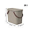 Aufbewahrungsbox ALBULA, mit Deckel, 25 Liter, Bügelgriff, stapelbar, aus recyceltem Kunststoff, B 400 x T 235 x H 340 mm, braun