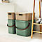 Aufbewahrungsbox ALBULA, mit Deckel, 25 Liter, Bügelgriff, stapelbar, aus recyceltem Kunststoff, B 400 x T 235 x H 340 mm, grün