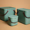 Aufbewahrungsbox ALBULA, mit Deckel, 25 Liter, Bügelgriff, stapelbar, aus recyceltem Kunststoff, B 400 x T 235 x H 340 mm, grün