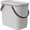 Aufbewahrungsbox ALBULA, mit Deckel, 25 Liter, Bügelgriff, stapelbar, aus recyceltem Kunststoff, B 400 x T 235 x H 340 mm, weiss
