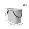Aufbewahrungsbox ALBULA, mit Deckel, 25 Liter, Bügelgriff, stapelbar, aus recyceltem Kunststoff, B 400 x T 235 x H 340 mm, weiss