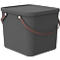 Aufbewahrungsbox ALBULA, mit Deckel, 40 Liter, Bügelgriff, stapelbar, aus recyceltem Kunststoff, B 400 x T 358 x H 340 mm, anthrazit