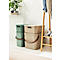 Aufbewahrungsbox ALBULA, mit Deckel, 40 Liter, Bügelgriff, stapelbar, aus recyceltem Kunststoff, B 400 x T 358 x H 340 mm, braun