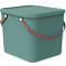 Aufbewahrungsbox ALBULA, mit Deckel, 40 Liter, Bügelgriff, stapelbar, aus recyceltem Kunststoff, B 400 x T 358 x H 340 mm, grün