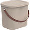Aufbewahrungsbox ALBULA, mit Deckel, 6 Liter, Bügelgriff, stapelbar, aus recyceltem Kunststoff, B 235 x T 200 x H 208 mm, braun
