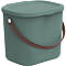 Aufbewahrungsbox ALBULA, mit Deckel, 6 Liter, Bügelgriff, stapelbar, aus recyceltem Kunststoff, B 235 x T 200 x H 208 mm, grün