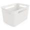 Aufbewahrungsbox Rotho BRISEN, Volumen 16 l, Lochstruktur, stapelbar, ohne Deckel, L 360 x B 262 x H 211 mm, Recycling-PP, weiss