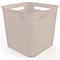 Aufbewahrungsbox Rotho BRISEN, Volumen 18 l, quadratisch, Lochstruktur, stapelbar, ohne Deckel, L 291 x B 291 x H 281 mm, Recycling-PP, cappuccino
