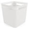 Aufbewahrungsbox Rotho BRISEN, Volumen 18 l, quadratisch, Lochstruktur, stapelbar, ohne Deckel, L 291 x B 291 x H 281 mm, Recycling-PP, weiss