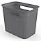 Aufbewahrungsbox Rotho BRISEN, Volumen 7 l, Lochstruktur, hoch & schmal, stapelbar, ohne Deckel, L 262 x B 180 x H 211 mm, Recycling-PP, anthrazit