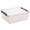 Aufbewahrungsbox Sunware Q-LINE, Verschlussclips, transparent, stapelbar, 1 l, L 200 x B 150 x H 60 mm, grau