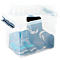 Aufbewahrungsbox Sunware Q-LINE, Verschlussclips, transparent, stapelbar, 52 l, L 500 x B 400 x H 380 mm, grau
