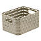 Aufbewahrungskorb Rotho COUNTRY, Volumen 2 l, Format A6, ohne Deckel, stapelbar, L 183 x B 137 x H 98 mm, PP, cappuccino